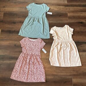 Carter's Kids Dress Trio - Blue, Pink, Cream